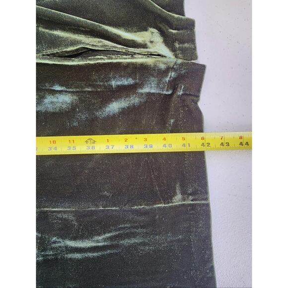 Donna Morgan Dress Womens 14 Green Velvet Long Sleeve Square Neck Midi Holidays - Picture 9 of 15